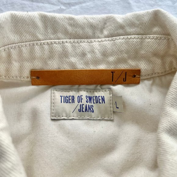 Tiger of Sweden Jeans - Off-White Denim Get Shirt - Size L - Picture 5 of 10